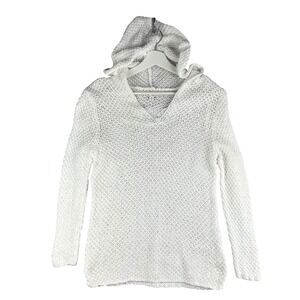 Gap Designed and Crafted White Crochet Knit Hooded Sweater Tunic